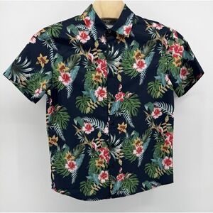 SHEIN Hawaiian Shirt Men's Size L 100% Polyester Floral Tropical Beach Aloha